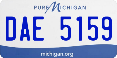 MI license plate DAE5159