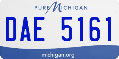 MI license plate DAE5161