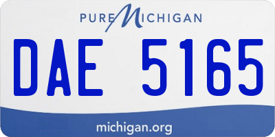MI license plate DAE5165
