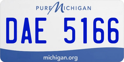 MI license plate DAE5166