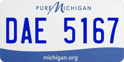 MI license plate DAE5167