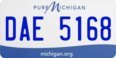 MI license plate DAE5168