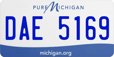 MI license plate DAE5169