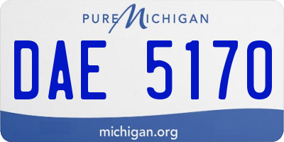 MI license plate DAE5170