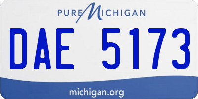 MI license plate DAE5173