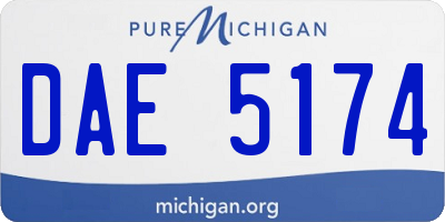 MI license plate DAE5174