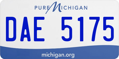MI license plate DAE5175