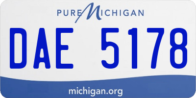 MI license plate DAE5178
