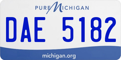 MI license plate DAE5182