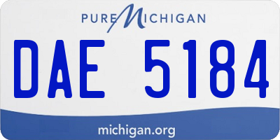 MI license plate DAE5184