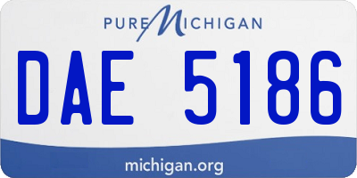 MI license plate DAE5186