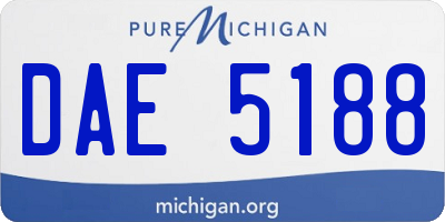 MI license plate DAE5188