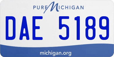 MI license plate DAE5189