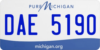 MI license plate DAE5190