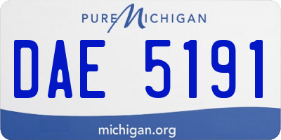 MI license plate DAE5191