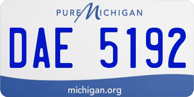 MI license plate DAE5192