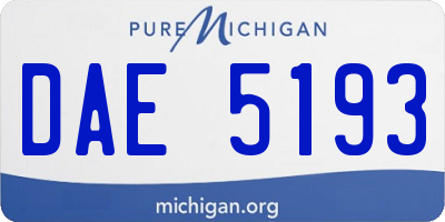MI license plate DAE5193