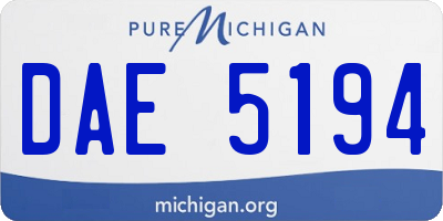 MI license plate DAE5194