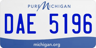 MI license plate DAE5196