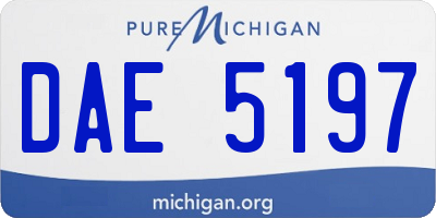 MI license plate DAE5197