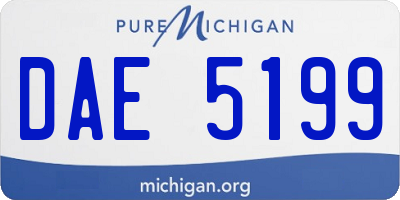 MI license plate DAE5199