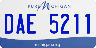 MI license plate DAE5211