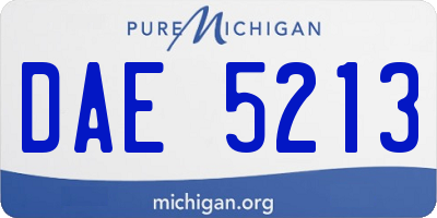MI license plate DAE5213