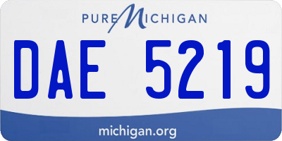 MI license plate DAE5219