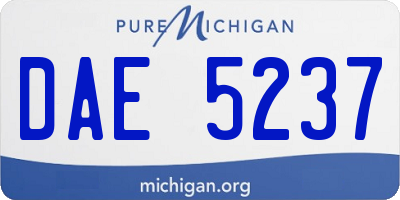 MI license plate DAE5237