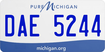 MI license plate DAE5244