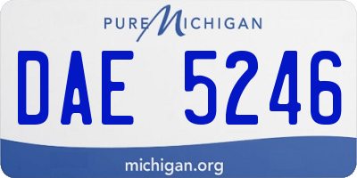MI license plate DAE5246