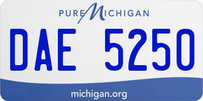 MI license plate DAE5250