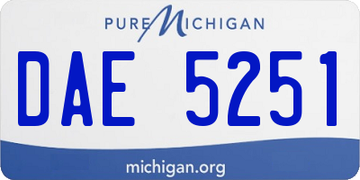 MI license plate DAE5251