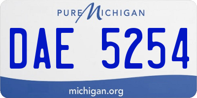 MI license plate DAE5254