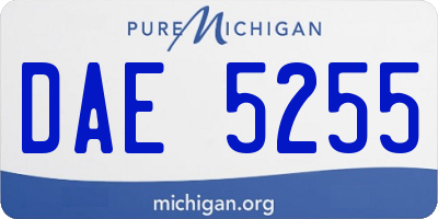 MI license plate DAE5255