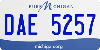 MI license plate DAE5257