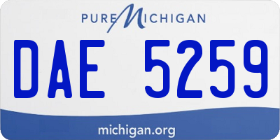 MI license plate DAE5259