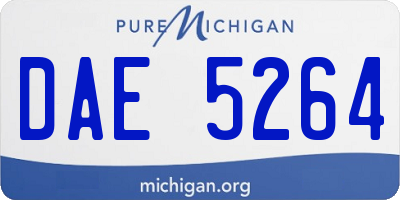 MI license plate DAE5264