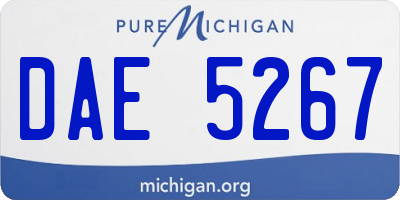 MI license plate DAE5267