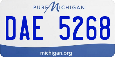 MI license plate DAE5268