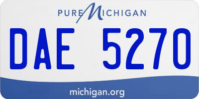 MI license plate DAE5270