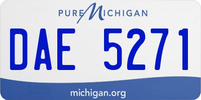 MI license plate DAE5271