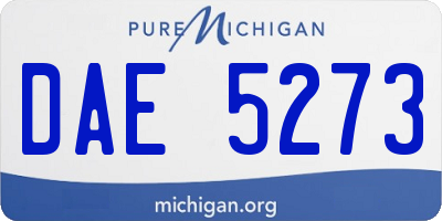 MI license plate DAE5273