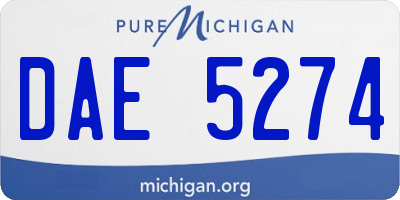 MI license plate DAE5274