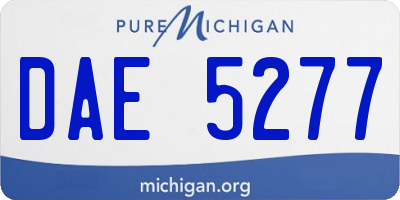 MI license plate DAE5277