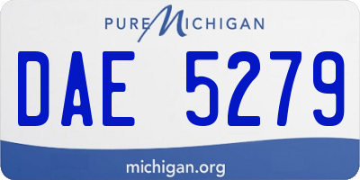 MI license plate DAE5279