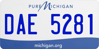 MI license plate DAE5281