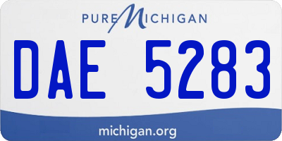 MI license plate DAE5283