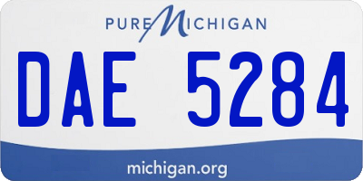 MI license plate DAE5284