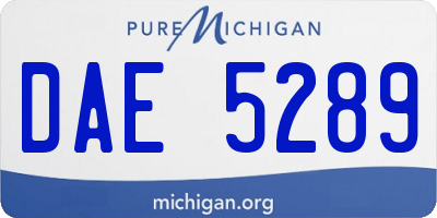 MI license plate DAE5289